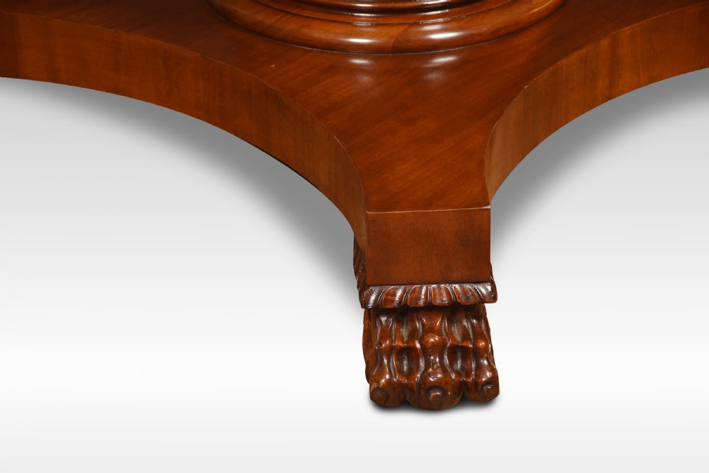 Mahogany inlaid pedistal extending dining table View V