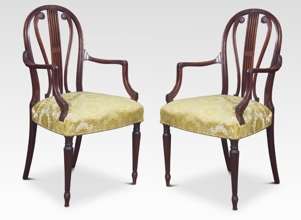 Pair Of Hepplewhite Design Mahogany Armchairs