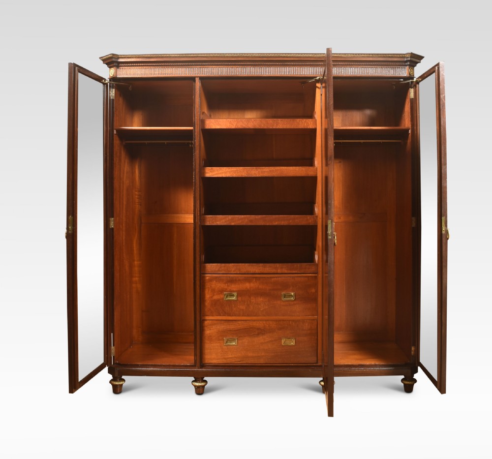 Mahogany three-door compactum wardrobe View VI