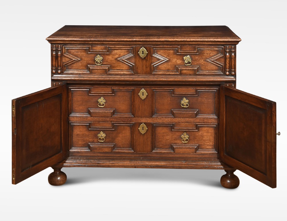Jacobean style carved oak cabinet View III