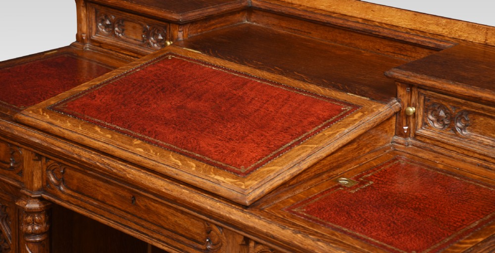 Gothic revival oak dickens style desk View X