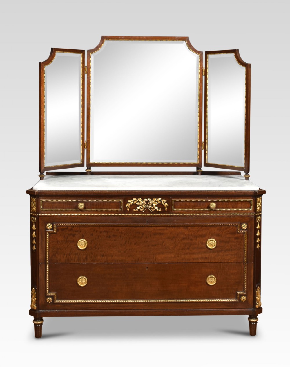 Mahogany and giltwood dressing table