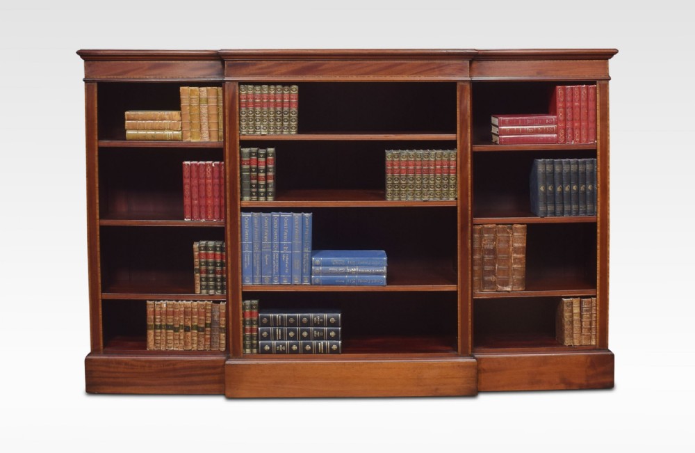 Mahogany Breakfront Open Bookcase