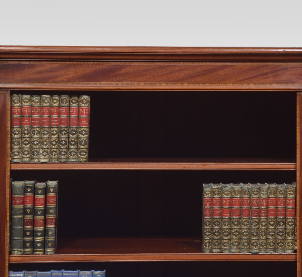 Mahogany Breakfront Open Bookcase View II