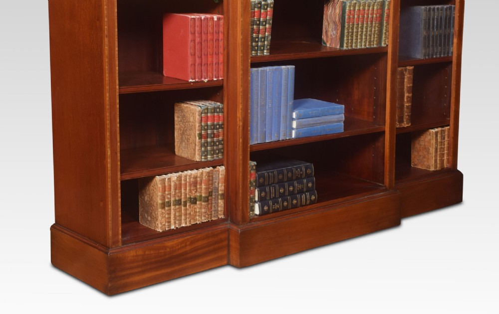 Mahogany Breakfront Open Bookcase View III
