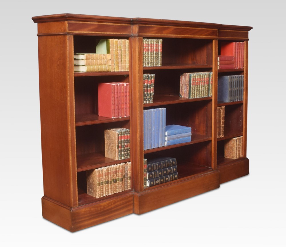 Mahogany Breakfront Open Bookcase View IV