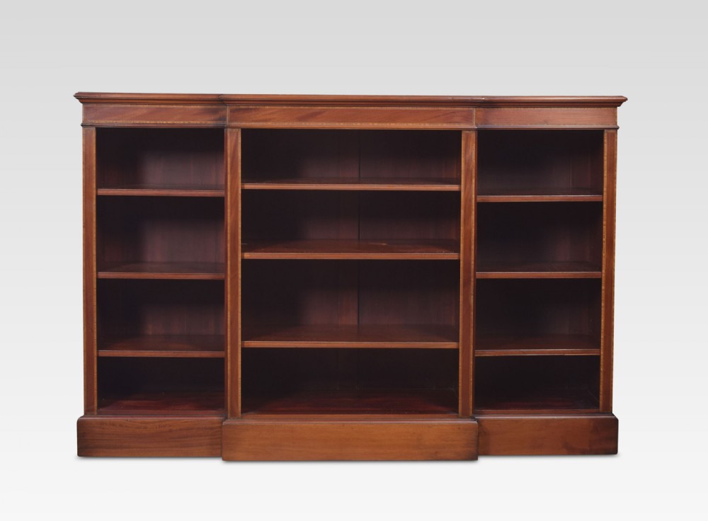 Mahogany Breakfront Open Bookcase View V