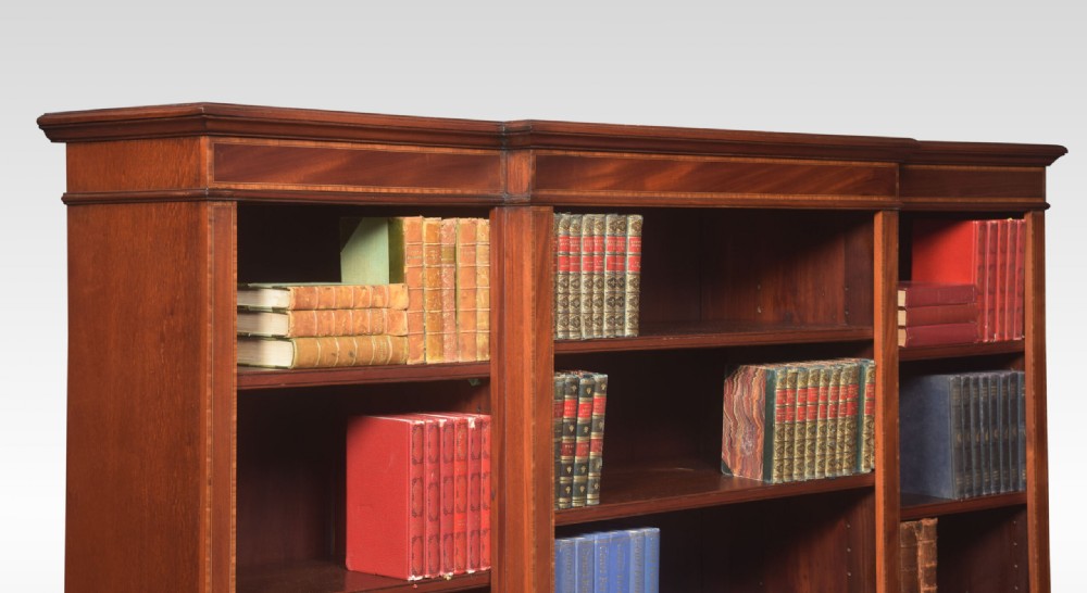 Mahogany Breakfront Open Bookcase View VI