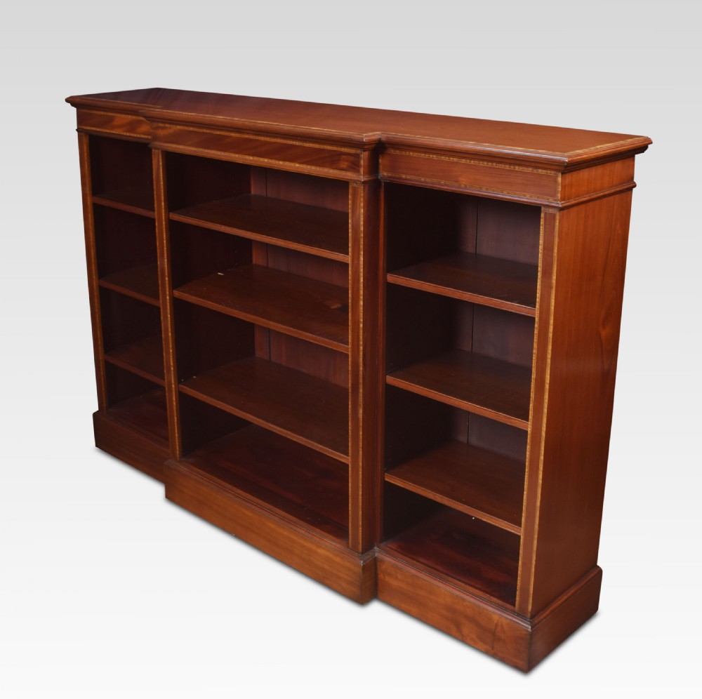 Mahogany Breakfront Open Bookcase View VIII