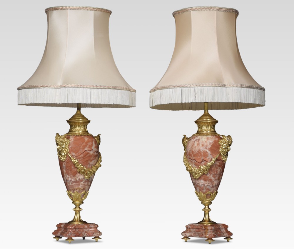 Pair Of Marble Vase Form Table Lamps View II