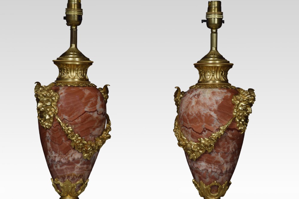 Pair Of Marble Vase Form Table Lamps View VII