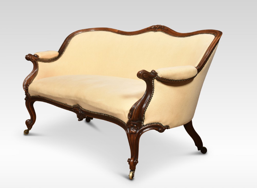 Walnut framed two-seater settee View III