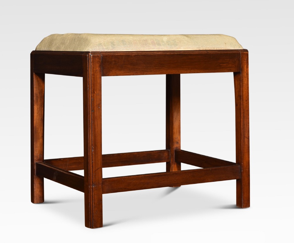 Mahogany needlepoint stool View II