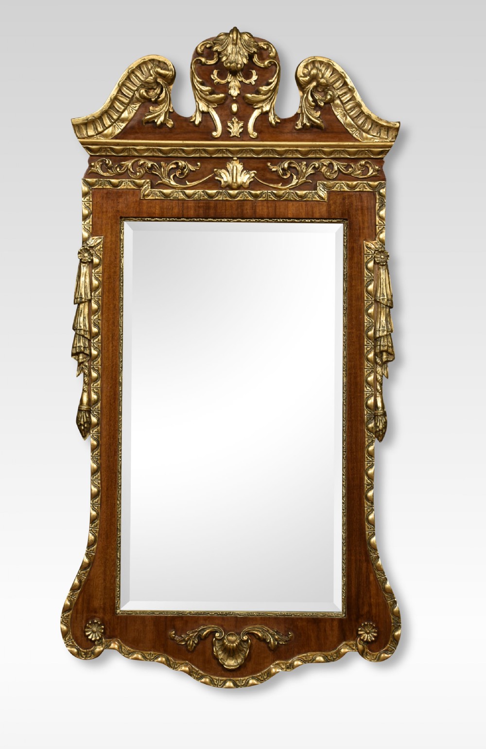 George II style mahogany and gilt wall mirror