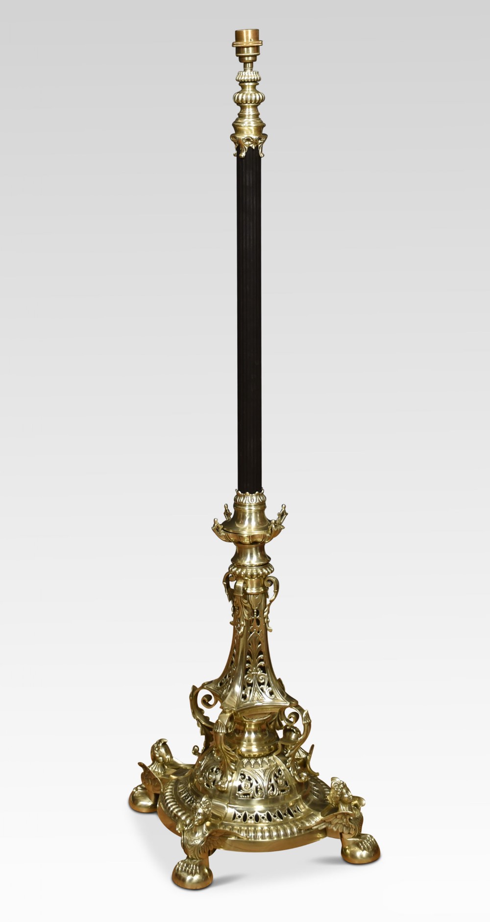 Brass standard lamp