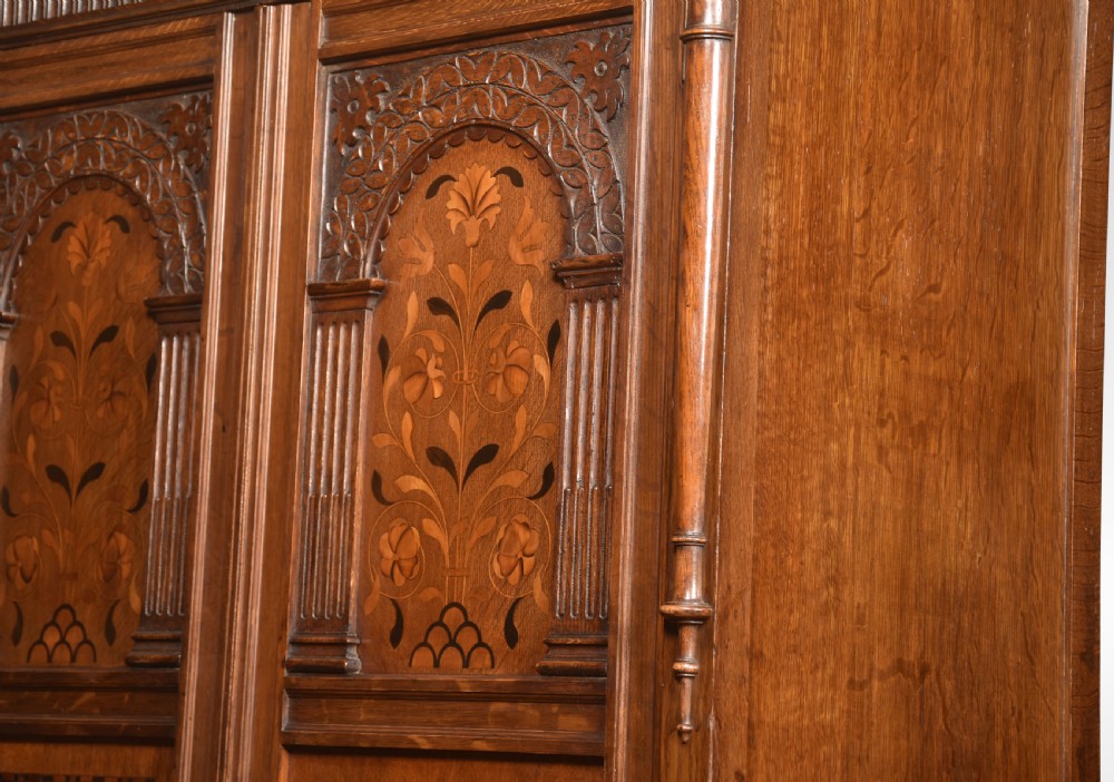 Carved oak hall robe View III
