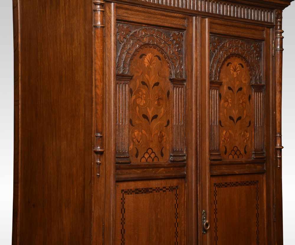 Carved oak hall robe View VI