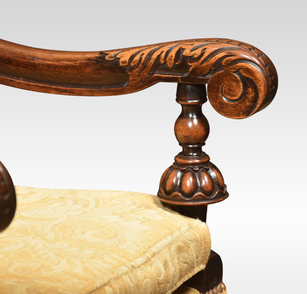 William and Mary style high back armchair View VII