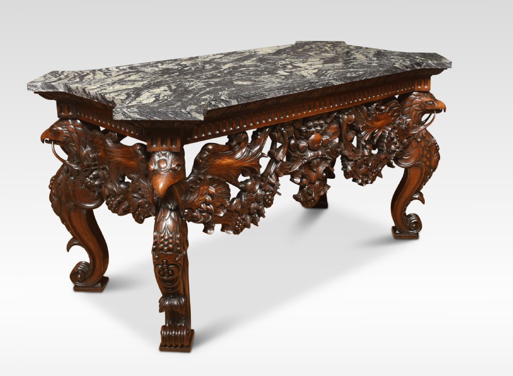Carved Walnut console table