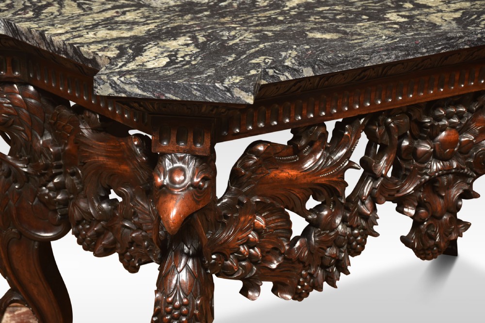 Carved Walnut console table View II