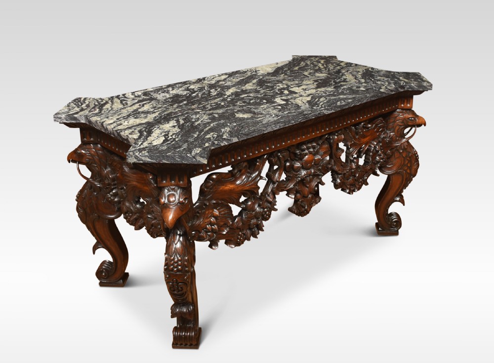 Carved Walnut console table View V