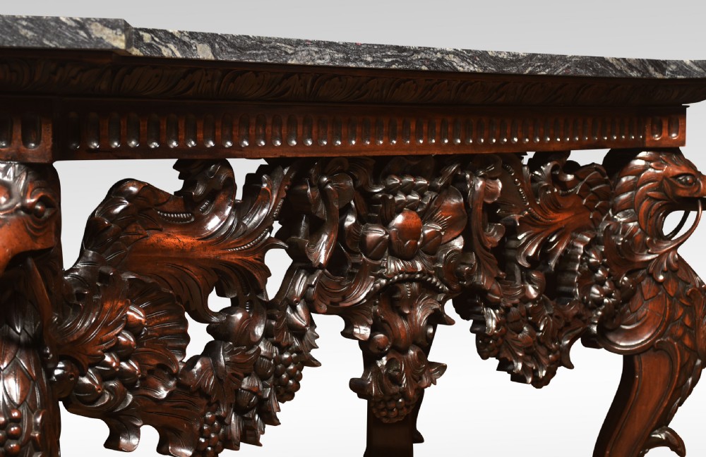 Carved Walnut console table View VII