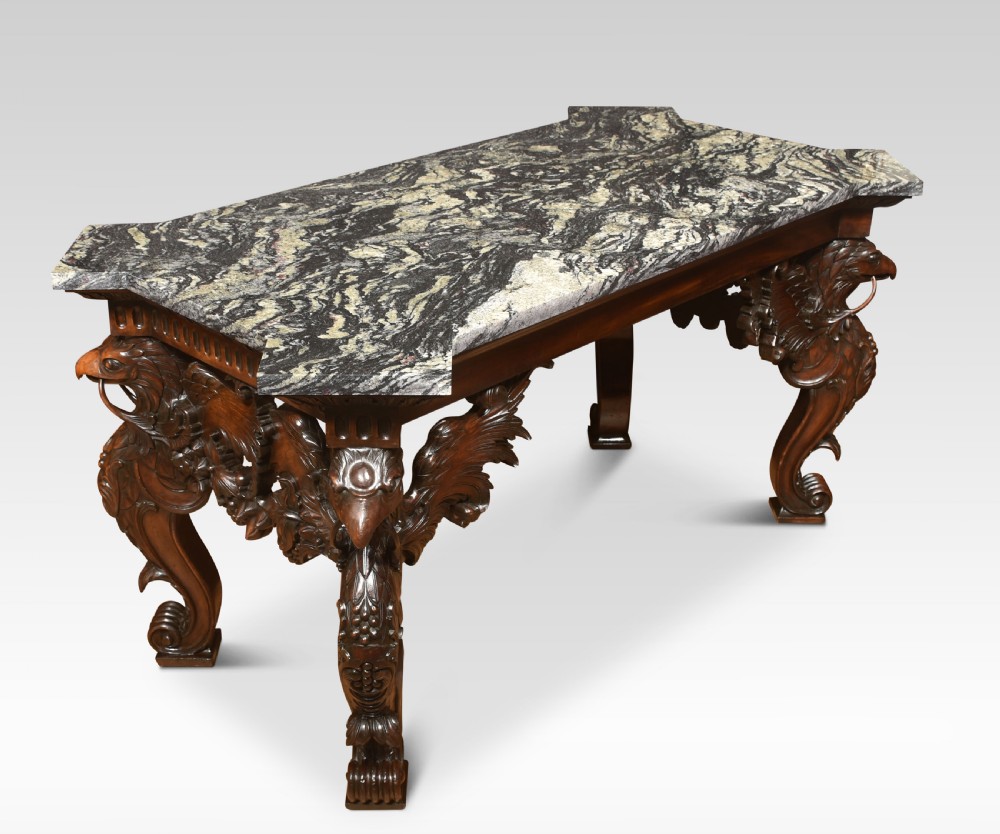 Carved Walnut console table View XI