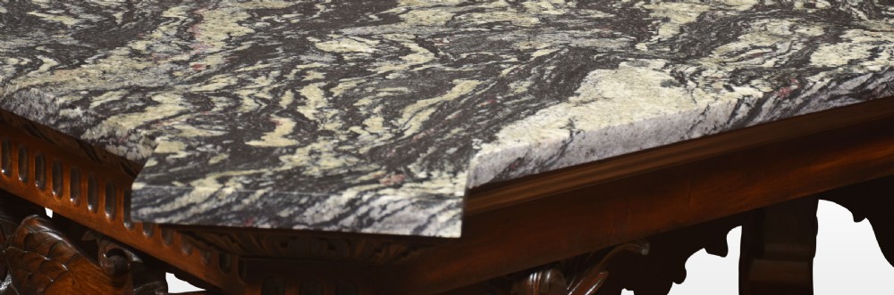 Carved Walnut console table View XII
