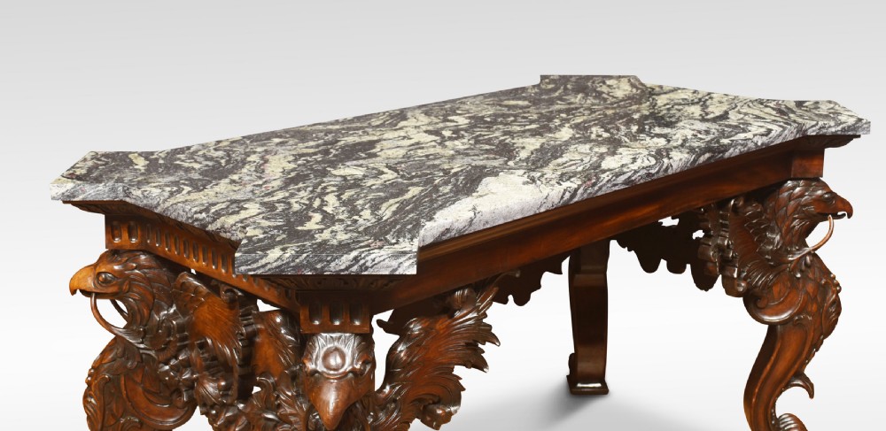 Carved Walnut console table View XIII