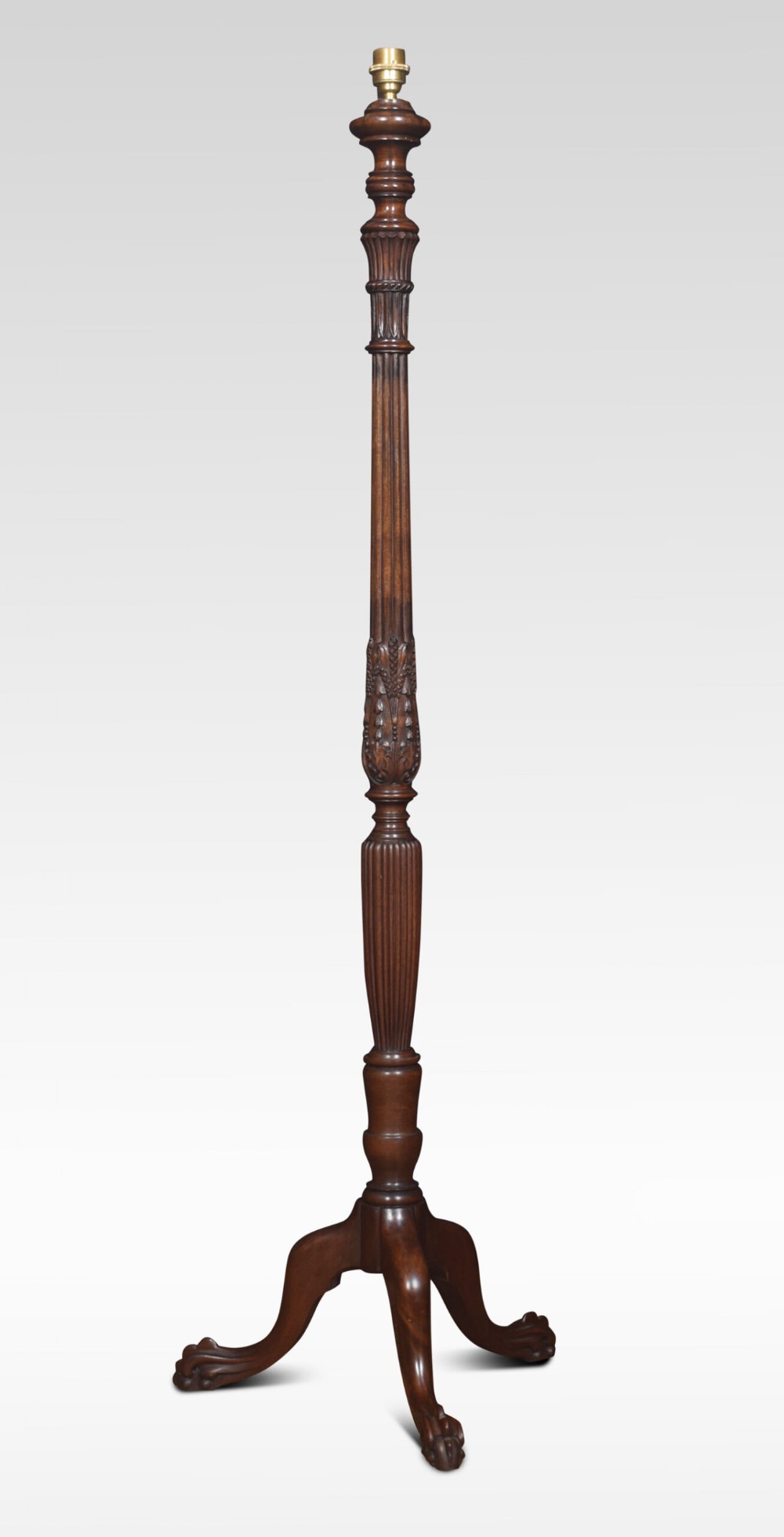 Carved Mahogany Standard Lamp