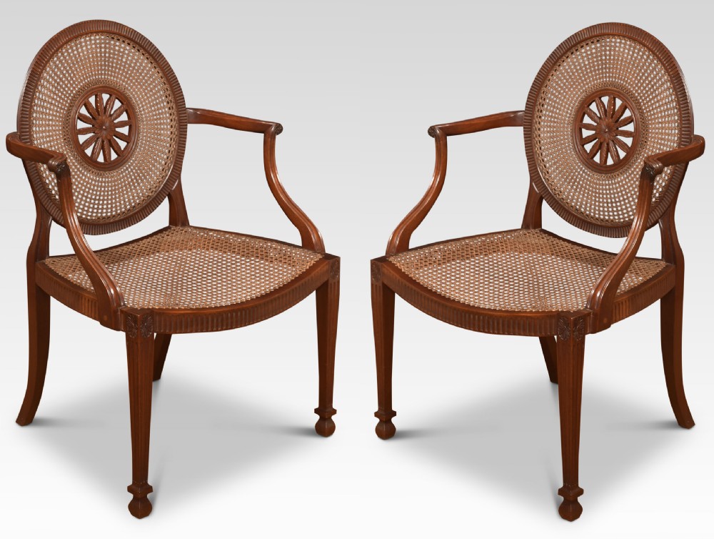 Pair of mahogany framed armchairs View III