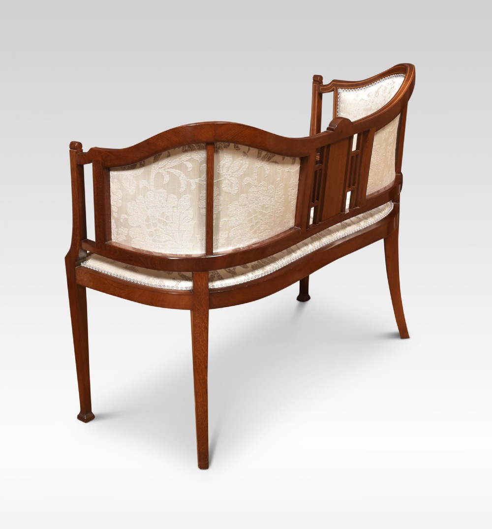 Mahogany inlaid settee View II