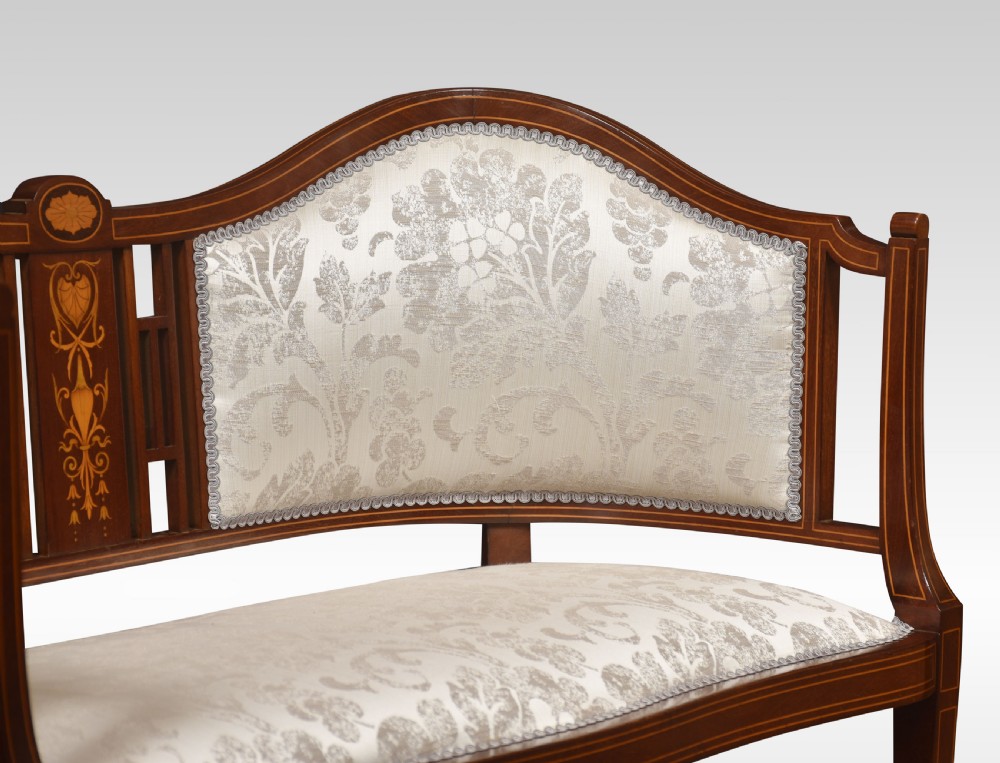 Mahogany inlaid settee View V