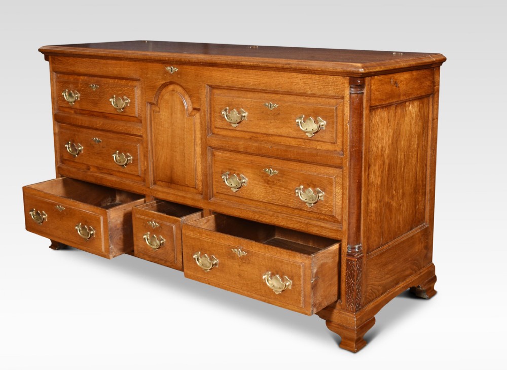 George III Oak Lancashire Mule Chest View IX