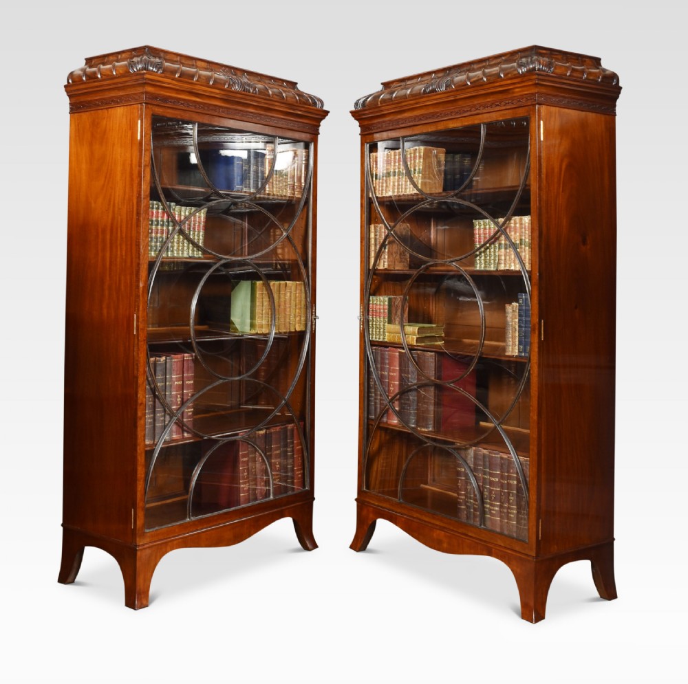Large Pair Of Mahogany Display Bookcases View VII