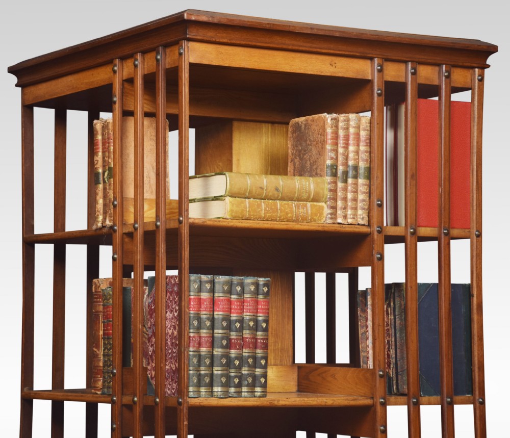 Walnut And Ash Four-tier Revolving Bookcase View VI