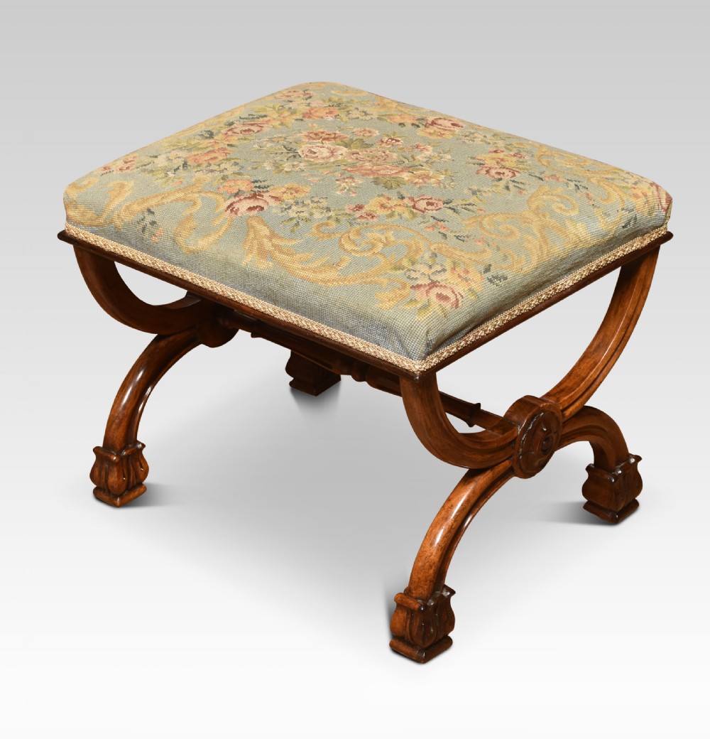 Rosewood X-frame stool