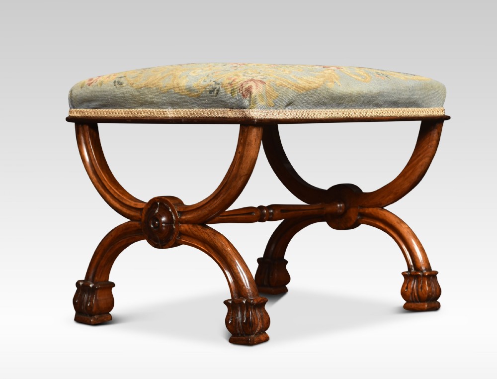 Rosewood X-frame stool View II