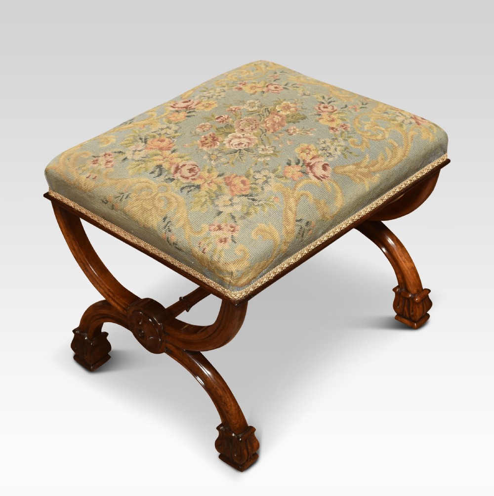 Rosewood X-frame stool View IV