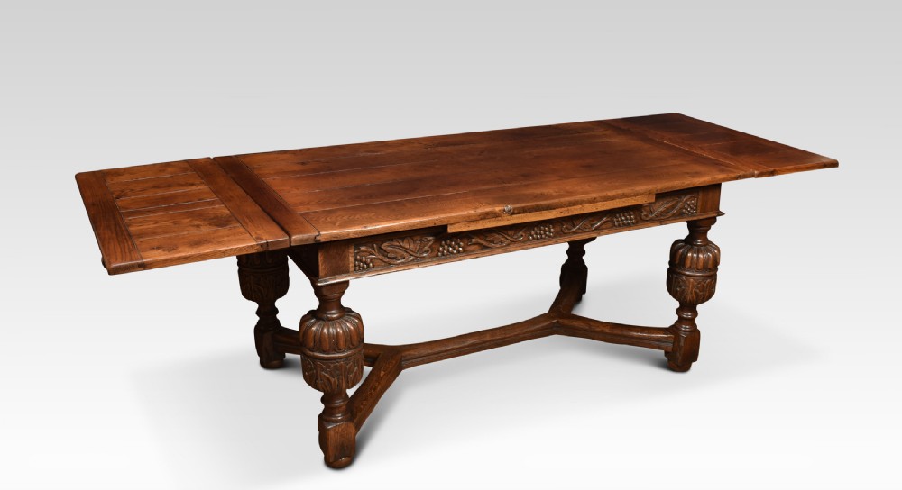 Oak draw-leaf refectory table View III