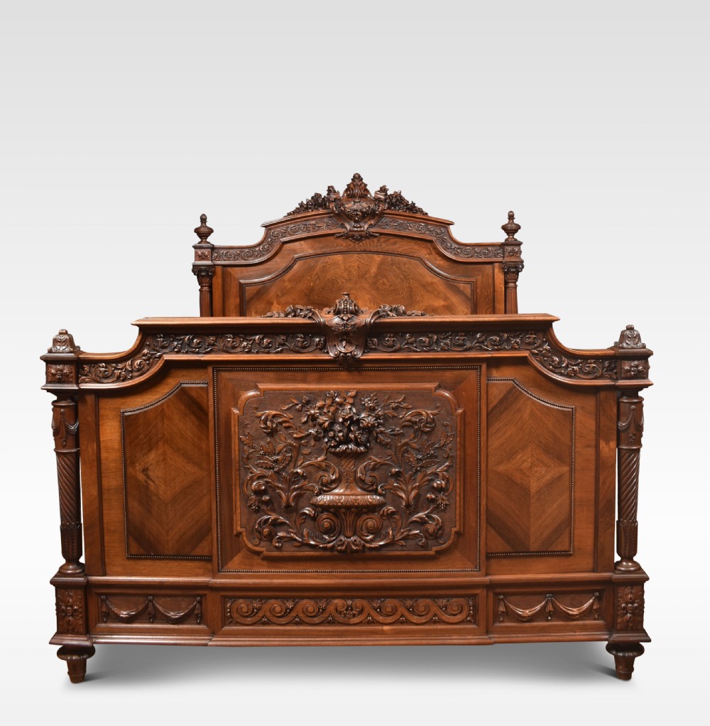 Walnut and rosewood double bed