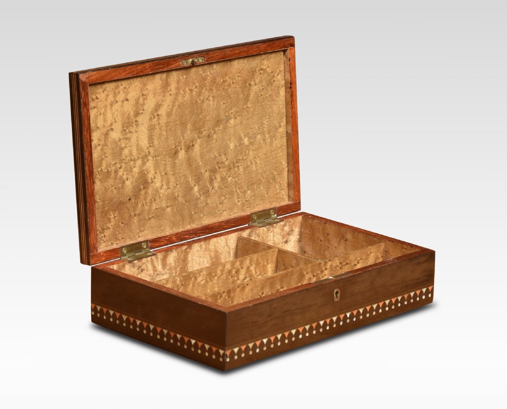 Brass inlaid jewellery box View II