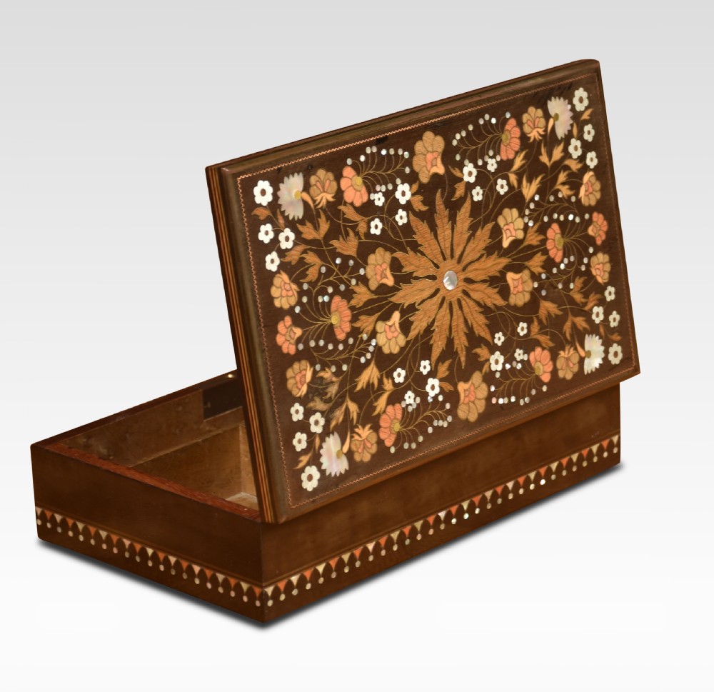 Brass inlaid jewellery box View III