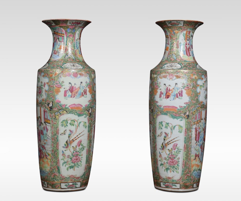 Pair Of 19th Century Cantonese Vases