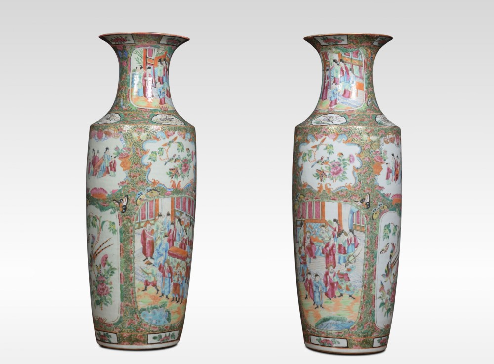 Pair Of 19th Century Cantonese Vases View II