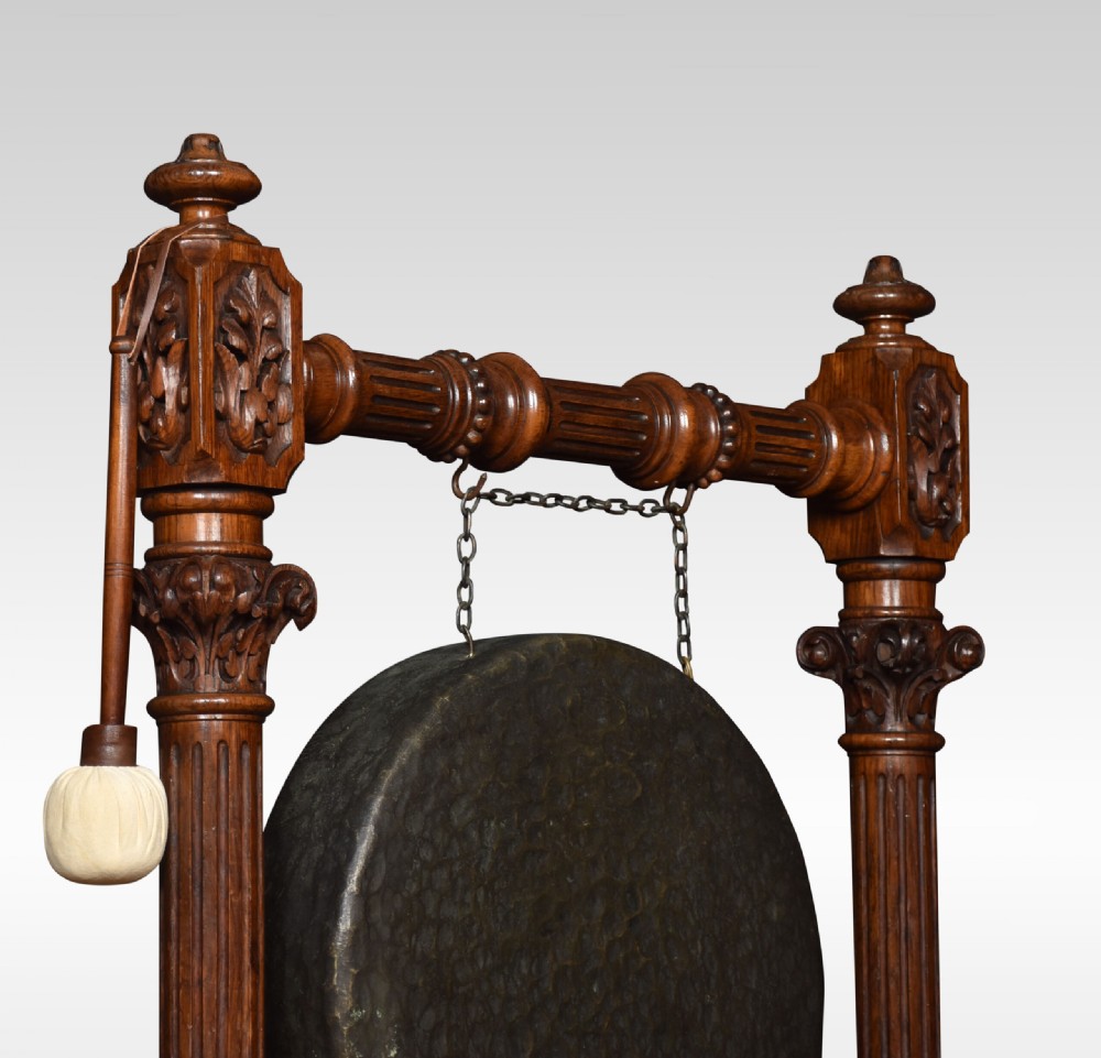 Monumental Carved Oak Dinner Gong View II