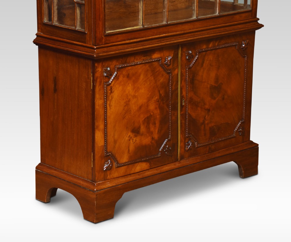 Narrow Regency style mahogany glazed display cabinet View V
