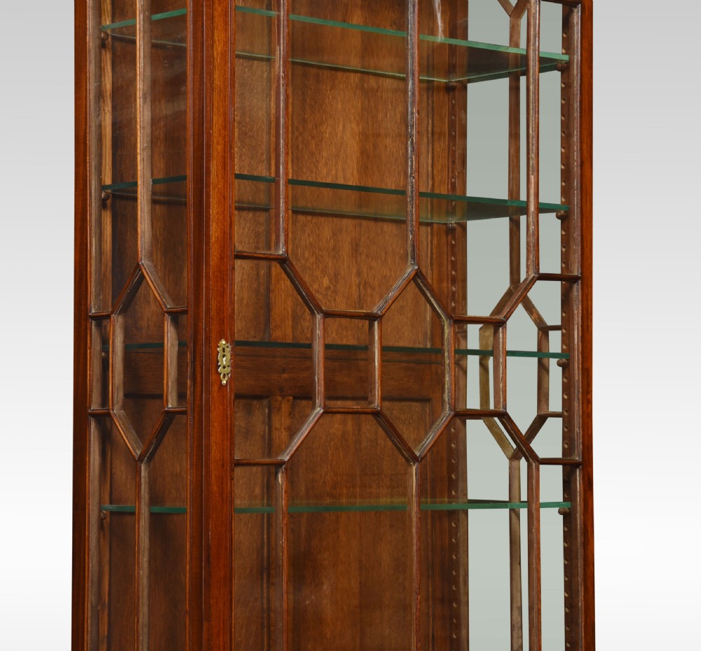Narrow Regency style mahogany glazed display cabinet View VII