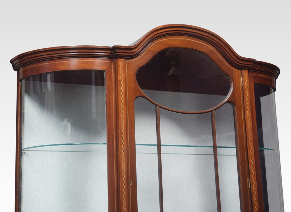 Mahogany Inlaid Bow Fronted Display Cabinet View IV