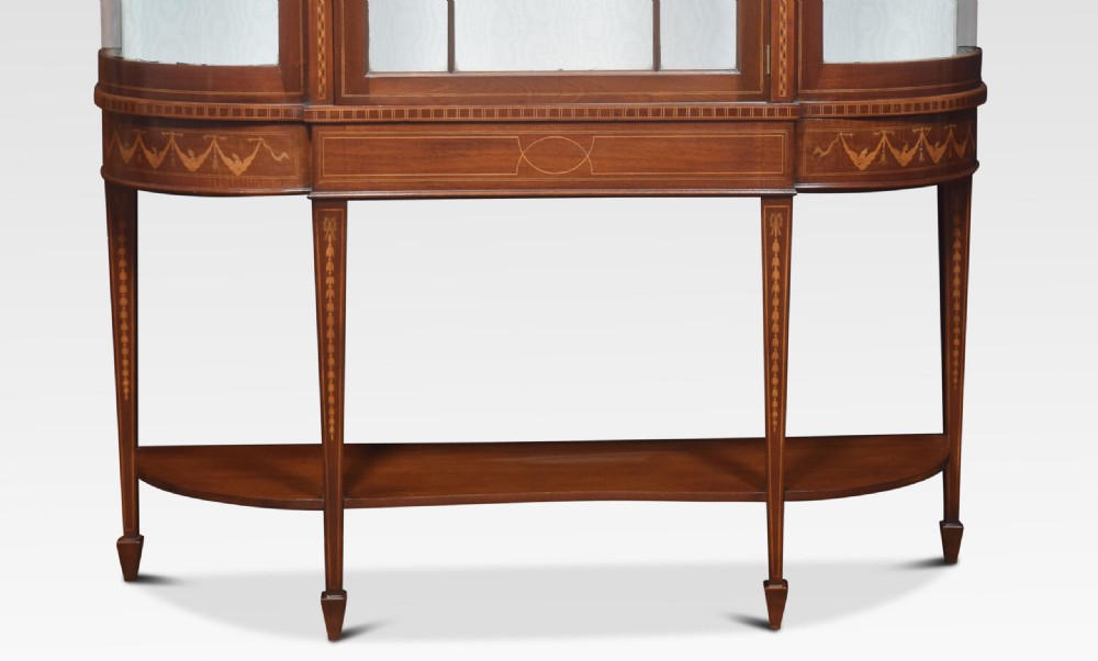 Mahogany Inlaid Bow Fronted Display Cabinet View V